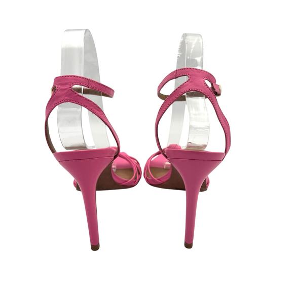 BcbgMaxazria Delia Bubblegum Pink Leather Multi Strap Ankle Pointed Open Sandals - Picture 5 of 10